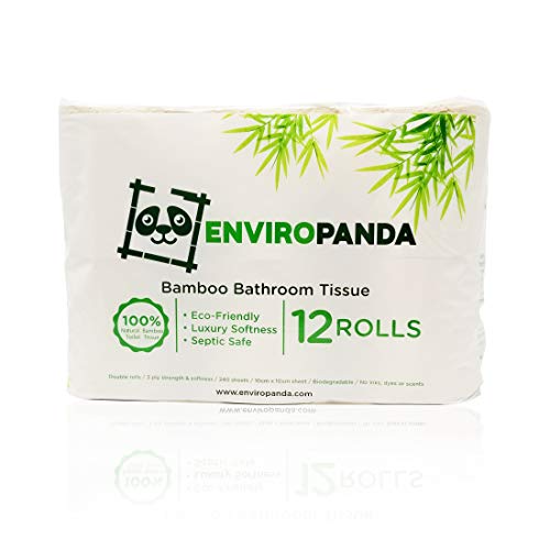 EnviroPanda-Unbleached-Bamboo-Toilet-Paper-Rolls-3-Ply-Soft-All-Natural-Sustainable-Tree-Free-Bathroom-Tissue-Eco-Friendly-Biodegradable-Septic-Safe-100-Natural-Hypoallergenic-TP-12-Rolls