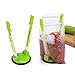 KACAGA Baggy Rack, 4 Pack Clip Food Storage Bag Racks Green onto Holder Sandwich Bag Racks Ideal Plastic Kitchen Gadget Well Sealable Bag Holder for Freezer Bags