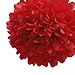 LINGSFIRE 10 Pack 10 Inch Tissue Paper Flower Ball Pom-poms for Party/Wedding/Home/Outdoor Decoration (Red)