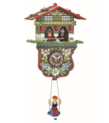 ISDD Kuckulino Black Forest TU 2026 PQ Quartz Clock with Cockerel Call Multi-Coloured