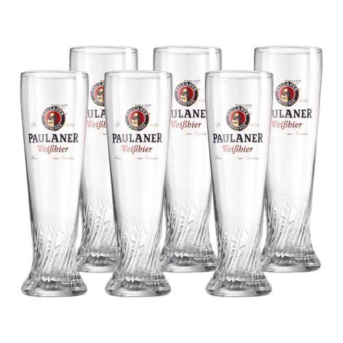 Ritzenhoff & Breker Weizenbierglas Paulaner, 0.5 L, 6-er Set, Weizengläser mit beliebtem Brauerei-Logo, Spülmaschinengeeignet