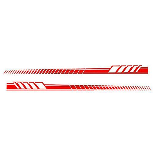 i-VIVIAN Universal Sports Racing Stripe Graphic Stickers and Decals for Truck Auto Car Body Side Door (Red-2) - Thumbnail 7