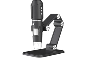 Bloepum Wireless Microscope,WiFi USB Digital Handheld Microscope, 50 to 1600x Wireless Magnification 8 LED with Metal Stand