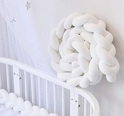Railonch Tour De Lit 2m 3m Bebe Coussin Serpent Coussin Tresse Pare Chocs Velours Bebe Protection Chambre Decor Blanc 0cm Amazon Fr Bebes Puericulture