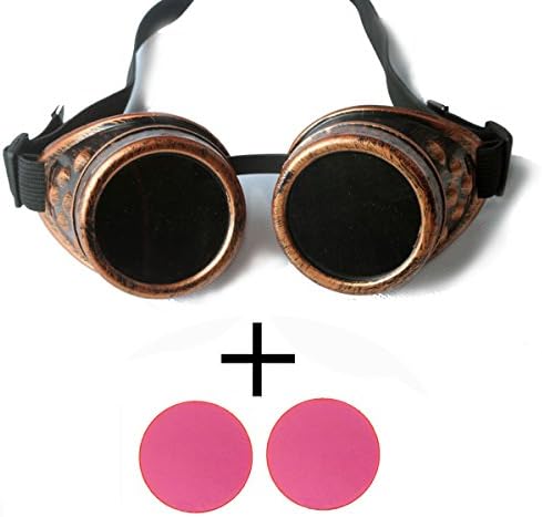 ZAIQUN Retro Victorian Steampunk Goggles Welding Cyber Punk Gothic Cosplay