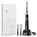 KUNSTWORKER Electric Toothbrush Rechargeable Sonic Toothbrush With Replacement Heads 4 Brushing Modes 38000 Power Achieve Whiter Healthier Teeth WaterProof IPX7- Black