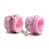 Soft Cuffs Steel Sex Handcuffs Furry Fuzzy Toy Handcuffs Novelty Gift Pink
