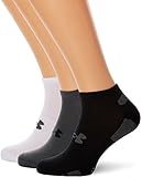 Under Armour Men's Heatgear 3-Pack No Show Graphite Socks LG 10-13 (Men's Shoe 9-12.5)