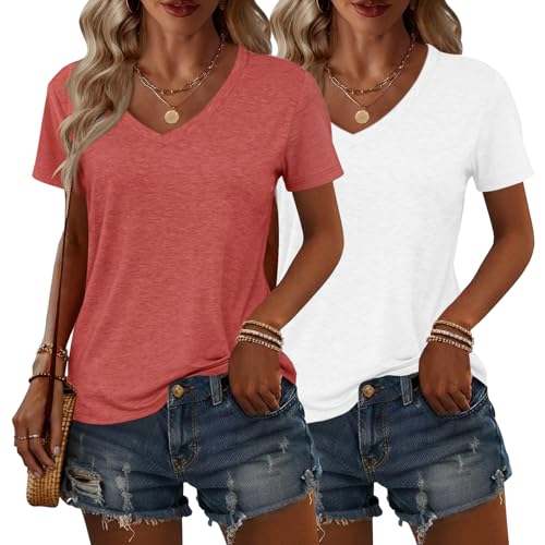 AIZHINENG Womens V Neck Short Sleeve T Shirts