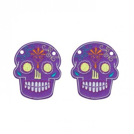 Shwings Lace Style (One Pair) - Choose Color (Sugar Skull Purple)
