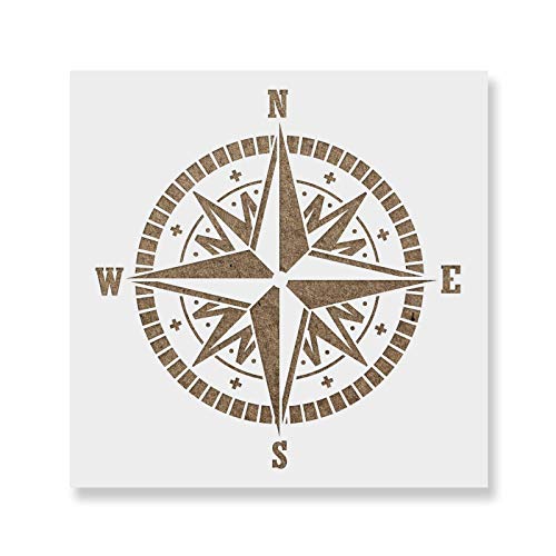 Compass Stencil Template - Reusable Stencil with Multiple Sizes Available