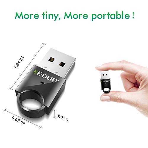 USB Bluetooth Adapter for PC - EDUP USB Bluetooth 4.0 Dongle EDR Wireless Receiver for Laptop Computer Desktop with Windows 10 8.1 8 7 XP Vista - Work for Bluetooth Speakers Headphones Mouses Printers