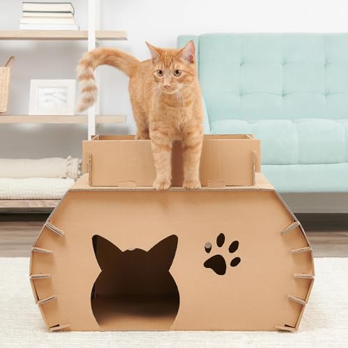 Carlson Cat Camper with Scratching Pad, Includes One Cat Door, Three Paw Window…