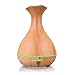 Tenswall Aromatherapy Essential Oil Diffuser,Yellow Wood Grain Whisper Quiet Cool Mist 400ml Vase Shape Ultrasonic Aroma Diffuser Humidifier with 4 Timer Setting and 7 LED lights Changing for Spa Baby