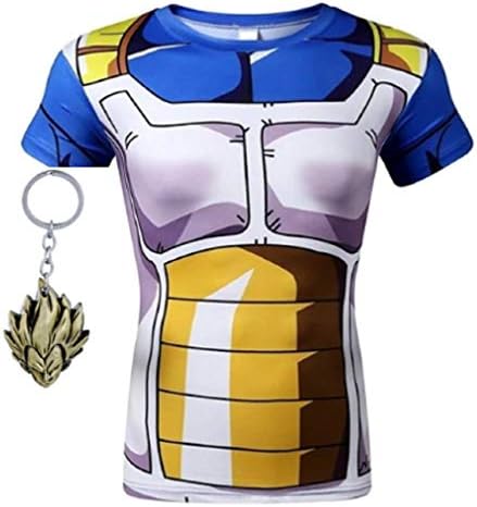 JarilnMo Unisex DBZ Armor Compression t-Shirt Dragon Ball z Short Sleeve Shirts with Free Keychain