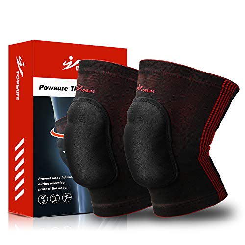 image for Powsure Volleyball Knee Pads, Thick Sponge Anti-Slip Protective Basket