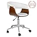 Porthos Home Liam Office Chair, Water and Stain Resistant Faux Leather Upholstery, Height Adjustable, 360-degree Swivel, Sturdy Chrome Base with Wheels