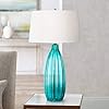 Stella-Coastal-Table-Lamps-Set-of-2-Fluted-Blue-Glass-White-Drum-Shade-for-Living-Room-Family-Bedroom-Bedside-Nightstand-360-Lighting Stella Coastal Table Lamps Set of 2 Fluted Blue Glass White Drum Shade for Living Room Family Bedroom Bedside Nightstand…
