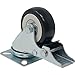 12 Pack 2-Inch Caster Wheels WITH BRAKE Swivel Plate Casters On Black Polyurethane Wheels