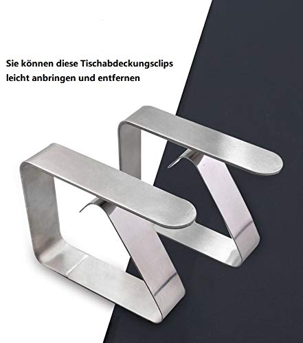 Onlyesh 10 Pezzi Clip per tovaglia Morsetto per Tovaglia Ganci fermatovaglia in Acciaio Inox