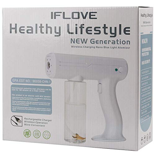 2 Pack Rechargeable Nano Spray Disinfectant Fogger - 2000mAh, 350ml Tank, Cordless Electric Mist Sprayer