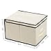 SONGMICS Large Storage Bins Cube Box with lids and Dual Non-woven Handles for Home Closet Bedroom Drawers Organizers Set of 3, Beige URLB40M