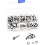 cSeao 550pcs M2.5 Pan Phillips Head Machine Screws Nuts Washers Assortment Kit, 304 Stainless Steel