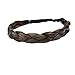 TY.HERMENLISA Thick Synthetic Hair Braided Headband Classic Wide Plaited Braids Adjustable 3 strands Hairpiece Women Beauty Accessory, 50g, Copper Brown