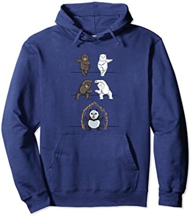 Unisex Funny Panda Hoodie Panda Fusion Sweatshirt Cute Polar Bear Large Navy