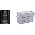 Renogy Rover 40 Amp 12V/24V DC Input MPPT Solar Charge Controller Auto Parameter & Deep Cycle AGM 12 Volt 100Ah Battery, 3% Self-Discharge Rate, 1100A Max Discharge Current