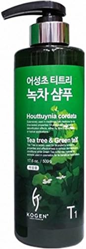 Kogen Houttuynia Cordata Tea Tree &amp; Green Tea Hair Shampoo T1, for Oily Hair, 17oz