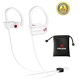 Bluetooth Headphones,HBUDS Waterproof IPX7 Wireless Sports Earbuds,Deep Bass HiFi Stereo in-Ear Earphones Built-in Mic, 8-9 Hrs Playtime Noise Canceling Headsets White(Memory Ear Tips & Fast Pairing)