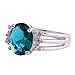 Psiroy 925 Sterling Silver Plated Oval Shaped Simulated Green Topaz Ring Size 9