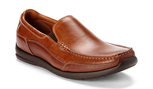 Vionic Men's Astor Preston Slip-on Loafer - Dress or Casual - Leather Loafers for Men with Concealed Orthotic Support Tan 8.5 M US
