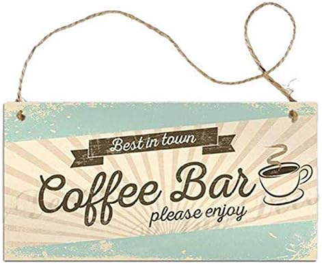 gonikm 12 Kinds of Coffee Signs Wooden Hanging Board Plaques Gift Coffee Bar Decoration Ornaments