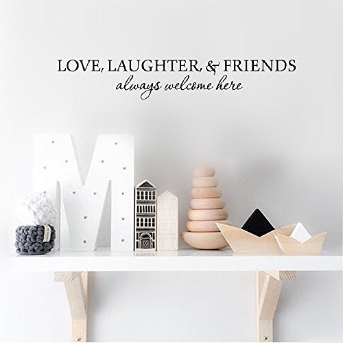 cuyie Wall Quotes Decal Wall Stickers Art Decor Love Laughter & Friends always Welcome Here for living room guest bedroom