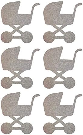 Rose Gold Glitter Sticker Seal BABY CARRIAGE Set of 24 Shower Party Stickers Envelope Seals