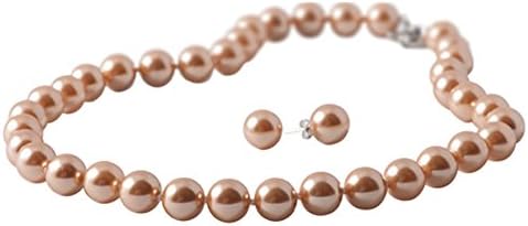 Julie Jewelry | Large Pearl Set-Earrings &amp; Necklace | ND201 (Brown)