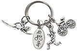 Triathlon Keychain, Triathlete Swim Bike Run Keychain, Sports Keychain, Runner, Biker, Swimmer Keychain, Triathlete Swim Bike Run Key Ring, Triathlon Key Ring
