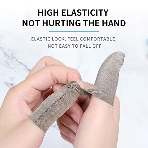 Newseego Mobile Game Controller Finger Sleeve Sets [6 Pack],Smooth Thin Anti-Sweat Breathable Full Touch Screen Sensitive Shoot Aim Joysticks Finger Set for Knives Out/Rules of Survival-Gray - Thumbnail 2