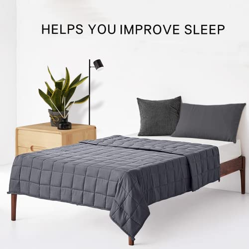 ZonLi Adult Weighted Blanket 15lbs (48''x72'', Twin Size, Dark Grey