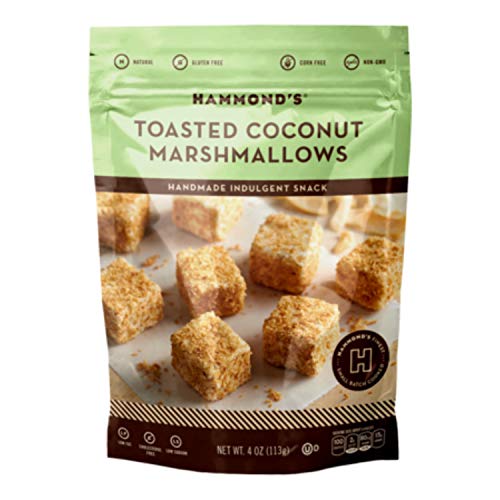 Hammond's Candies Bundle of Gourmet Marshmallows - 4oz Bags -1 each of Chocolate Chip, Vanilla Bean, & Toasted Coconut