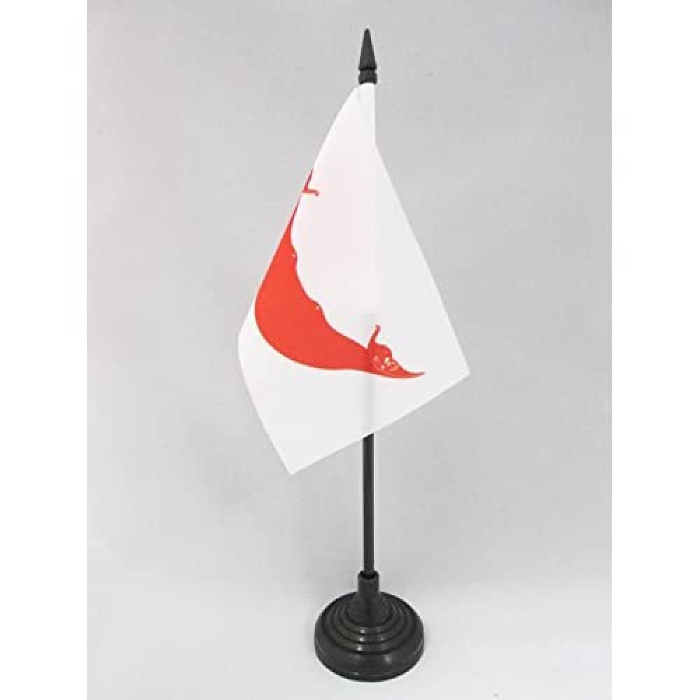 AZ FLAG - Easter Island Table Flag 4'' x 6'' - Rapa Nui Office Mini Banner 100% Polyester 15 x 10 cm - Mini Desk Flag with 10'' Pole and Black Plastic Base — image 1