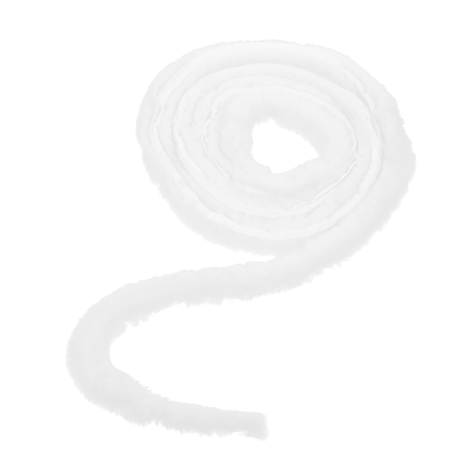 Milisten White Faux Ribbon Cotton Christmas Sewing Trimmings Ribbon Trim Fabric Roll for Christmas Santa Hat Cape Boots Winter Clothing Furry Costume, 117.90X1.77inch