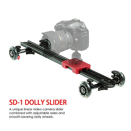 Kamerar SD-1 DSLR DV Camera Track Dolly Slider Video Stabilization System (Black/Red)