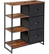 Kamiler Fabric Drawers Dresser with Shelves,Storage Tower Unit Organizer Bedroom Storage Cabinet,...