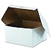 Southern Champion Tray 0977 White Non-Window Lock Corner Bakery Box, Recycable, Professional Clean Cake Boxes, Cookie and Pastry Boxes, Bulk Pack, 10