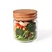 Mason Jar, 11.14 FL OZ (330 ML), 77L Multi-Purpose Mason Jar Canning with Wooden Lid and Regular Mouth - Clear Glass Airtight Food Storage Container for Dry Foods, Drinks, Coffee, Candy and More