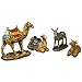 Three Kings Gifts Camels, Donkey & Ox, Polystone Flat Bottom Base for Stability, Home Decorating Christmas Nativity Scene Sets & Figures, 4-Pieces, for The 7 inch Scale Collection