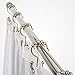 THE DOUBLE HOOK Premium Quality Double Shower Curtain Hooks, 100% Rustproof BRUSHED Nickel 304 Grade Stainless Steel Durable Rollers, Smooth Gliding, Time Saving Design, Easy-To-Install, 12 piece set